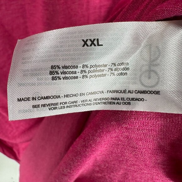 Jessica Simpson Raspberry Red Midi T-Shirt Casual Lounge Short Sleeve Dress XXL - Picture 7 of 7